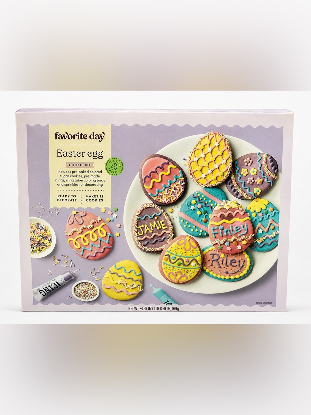 Easter Egg Cookie Kit in Pastel Pink, Yellow & Teal